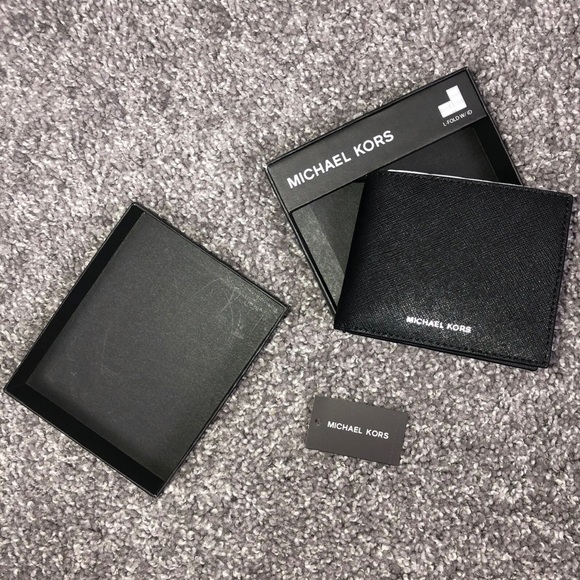 Michael Kors L-Fold wallet men’s black - Picture 1 of 8